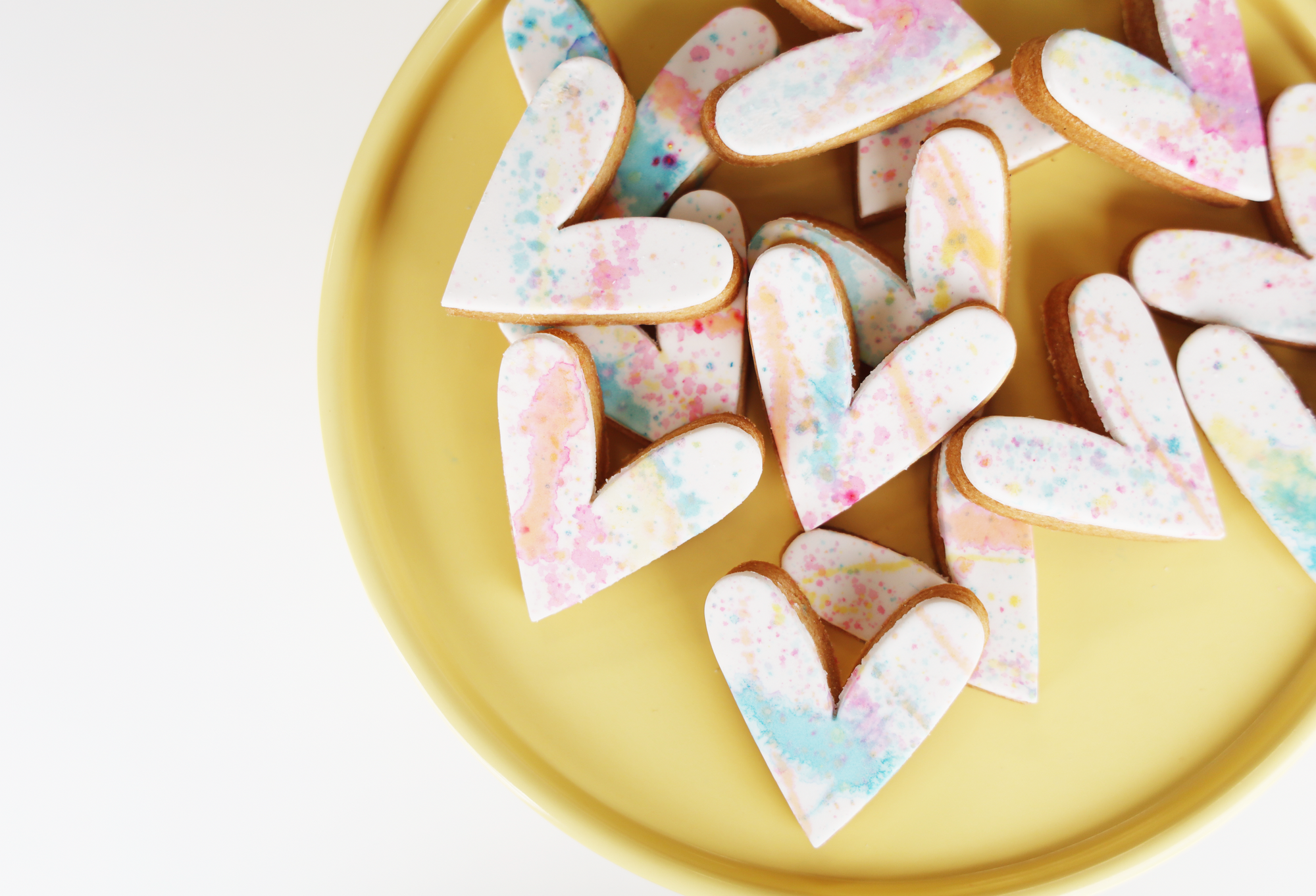 Mini Neon Splatter Heart Cookies