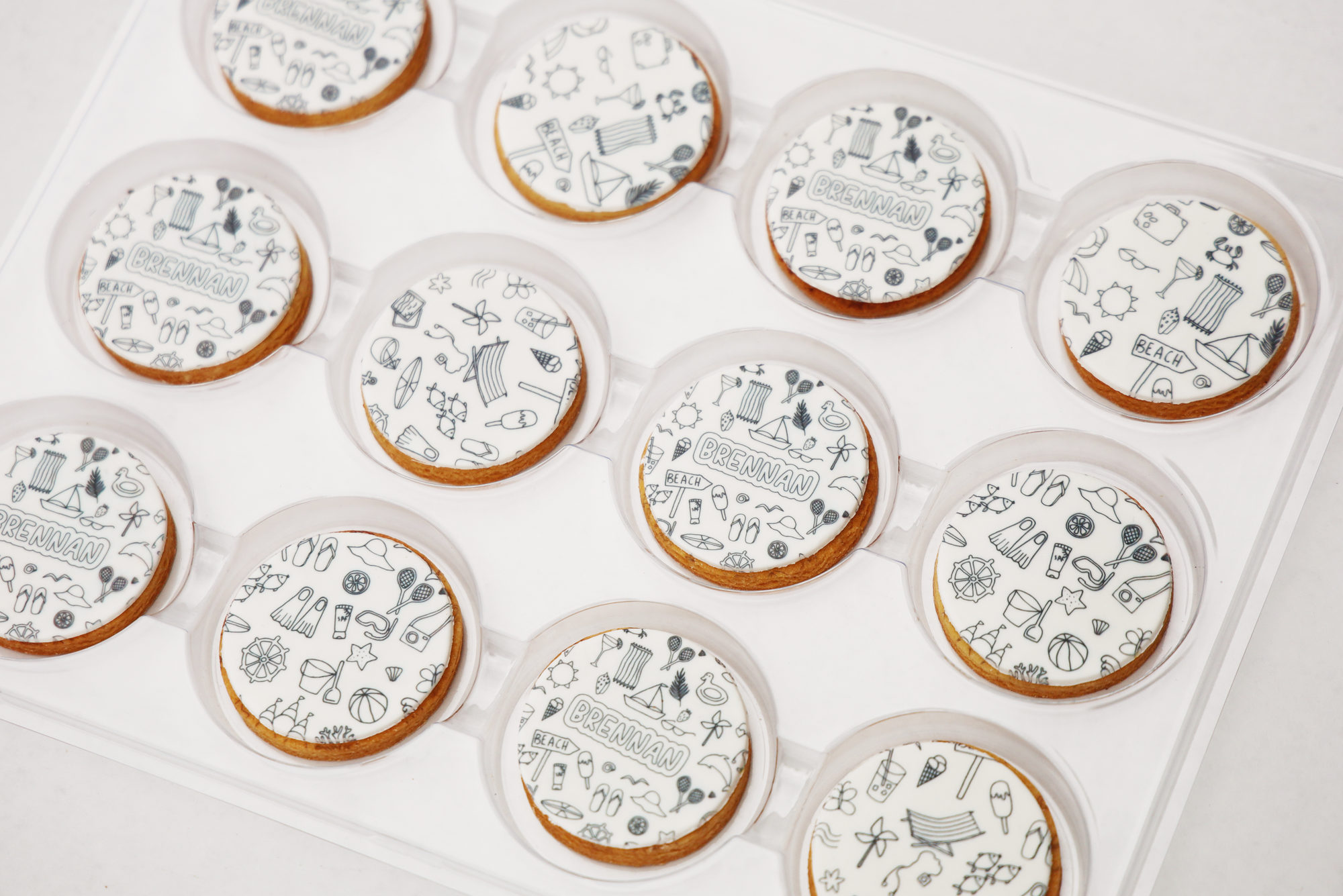 Summer Fun! Custom Name Color Your Own Cookie Set