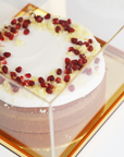 Lemon Pom Cake in Lucite Dome
