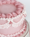 Vintage Bow Ruffle Celebration Cake