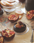 Chocolate Mousse Tarts with edible faux Berry Garnish set (6)