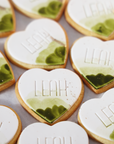 Watercolor Hearts Personalized Cookies