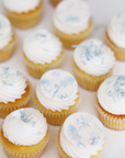Blue Toile Mini Cupcake Set (24)