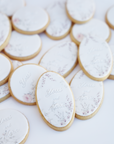 French Lace Florals Personalized Cookies Set (36 Cookies)