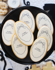 Cream & Black Bows Happy Chanukah Cookies