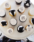 Cream & Black Bows Mixed Cupcake Set (24)