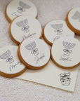 Cream & Black Bows Menorah Place Setting Cookie