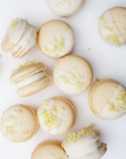 Fresh Lemon Zest White Chocolate Dipped Macarons- KFP