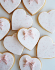 Floral + Bows Pink Heart Cookie Set