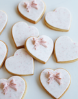 Floral + Bows Pink Heart Cookie Set