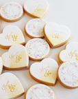 Watercolor + Floral Personalized Cookies Set (36 Cookies)
