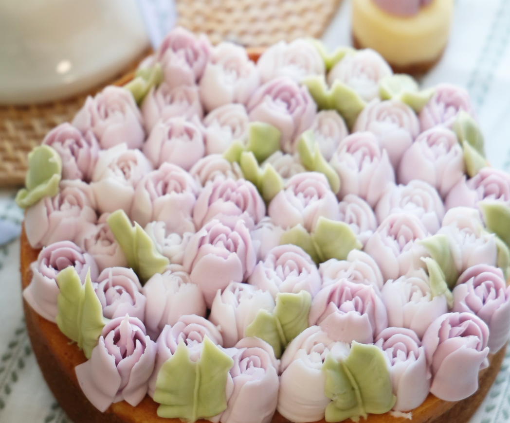 Zest Flower Shop Luxury Cheesecake- Purple Tulips