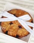 Blueberry Lattice Pie in White Lucite