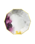 Plum and Gold Watercolor Large Plates