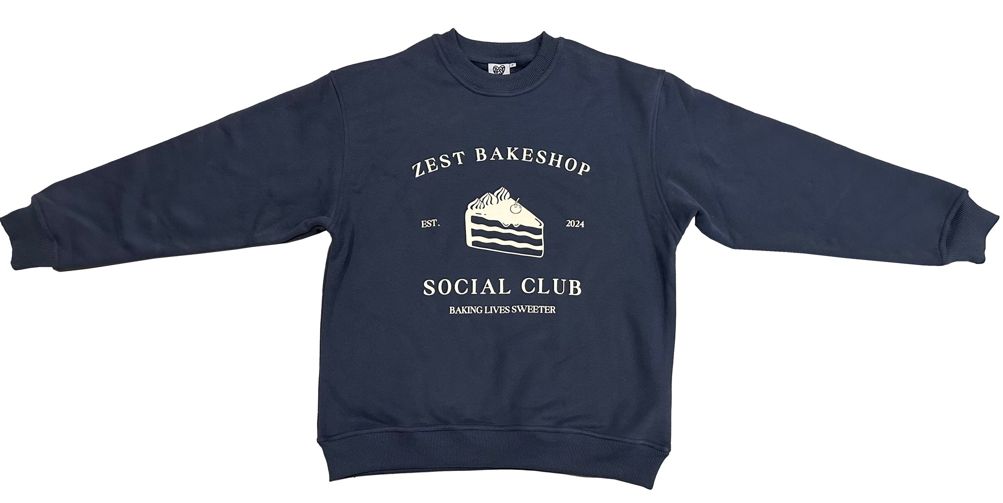 "Zest Club" Sweatshirt- Washed Navy/Cream