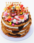 Chocolate Chip Cookie Candy Stack Cake- Pink