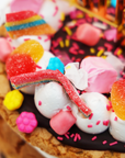Chocolate Chip Cookie Candy Stack Cake- Pink