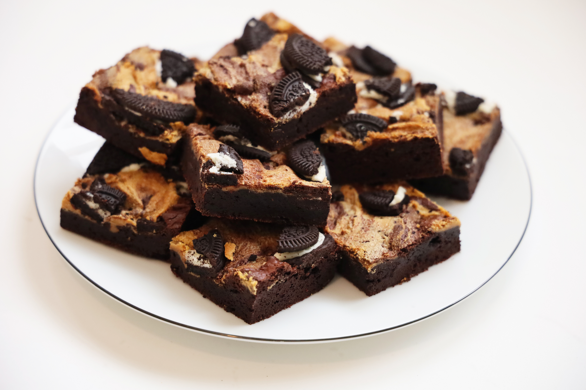 Chocolate Oreo Peanut Butter Brownies