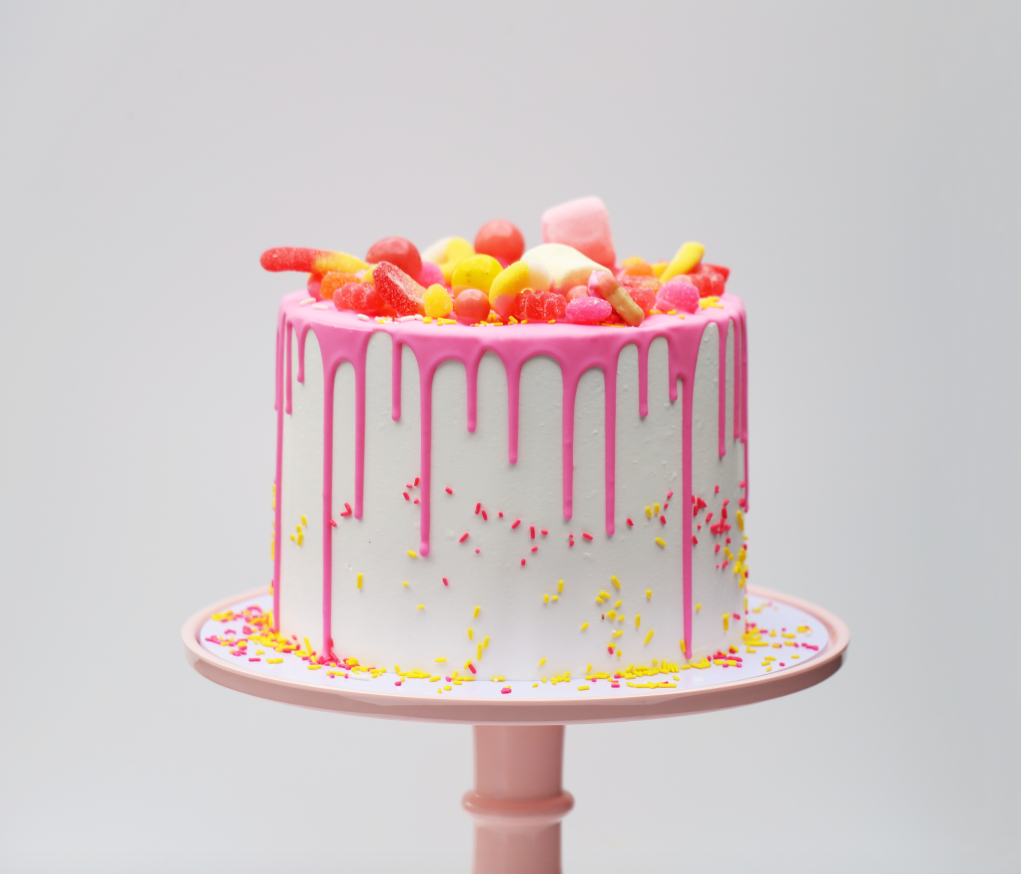 Pink Candy Drip Celebration Cake