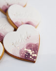 Watercolor Hearts Personalized Cookies