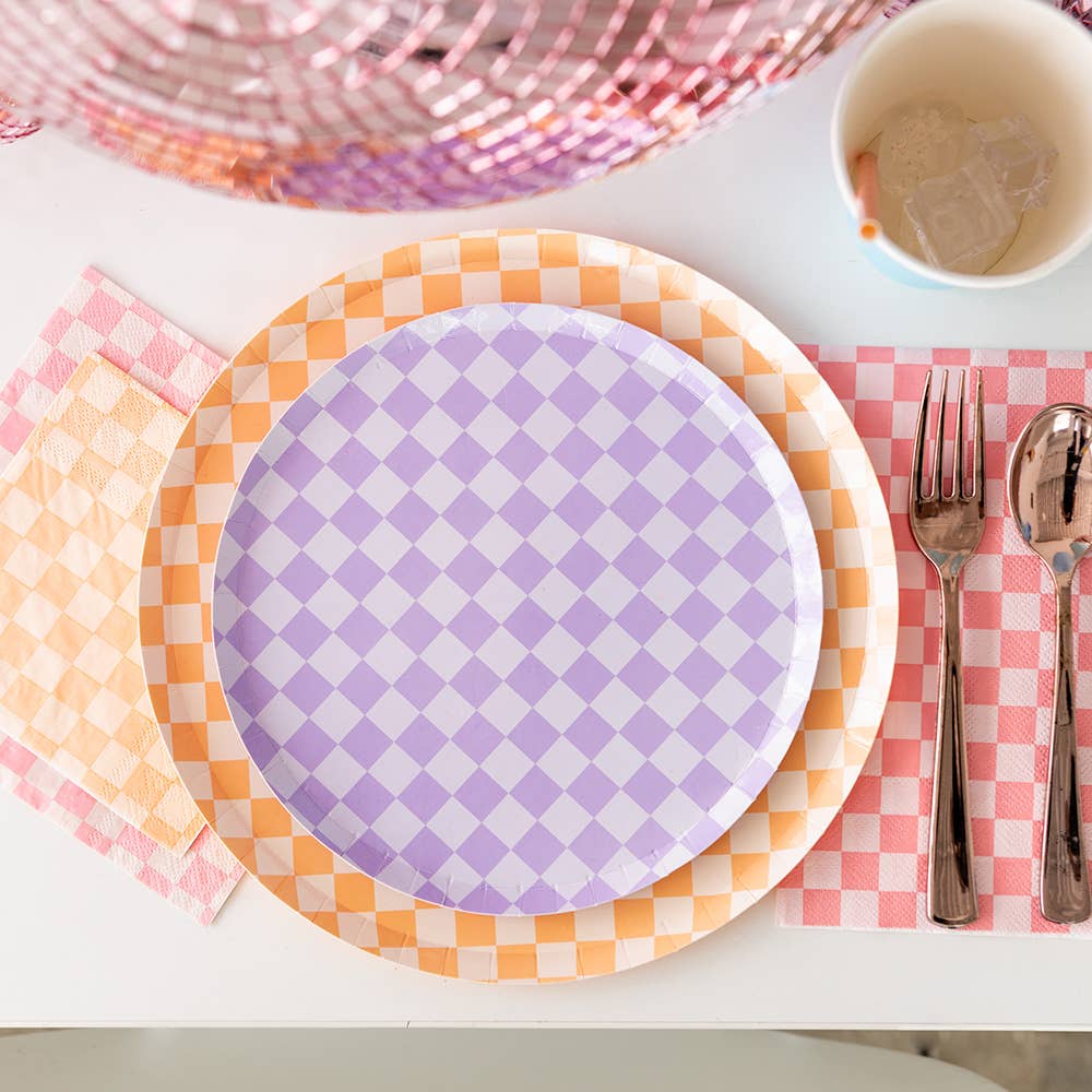 Check It! Purple Posse Plates - Dinner