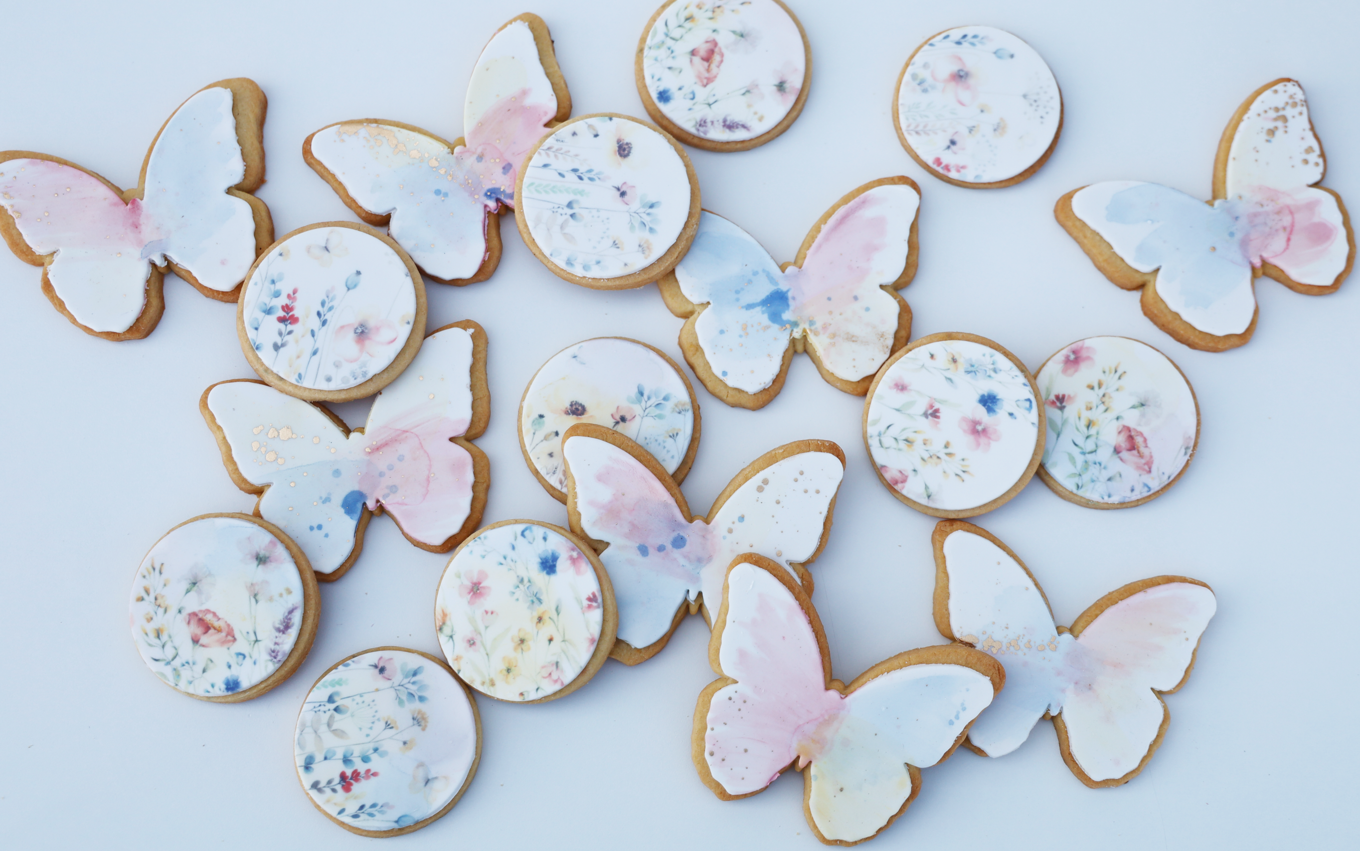 Le Jardin Watercolor Butterfly Cookies Set (12)