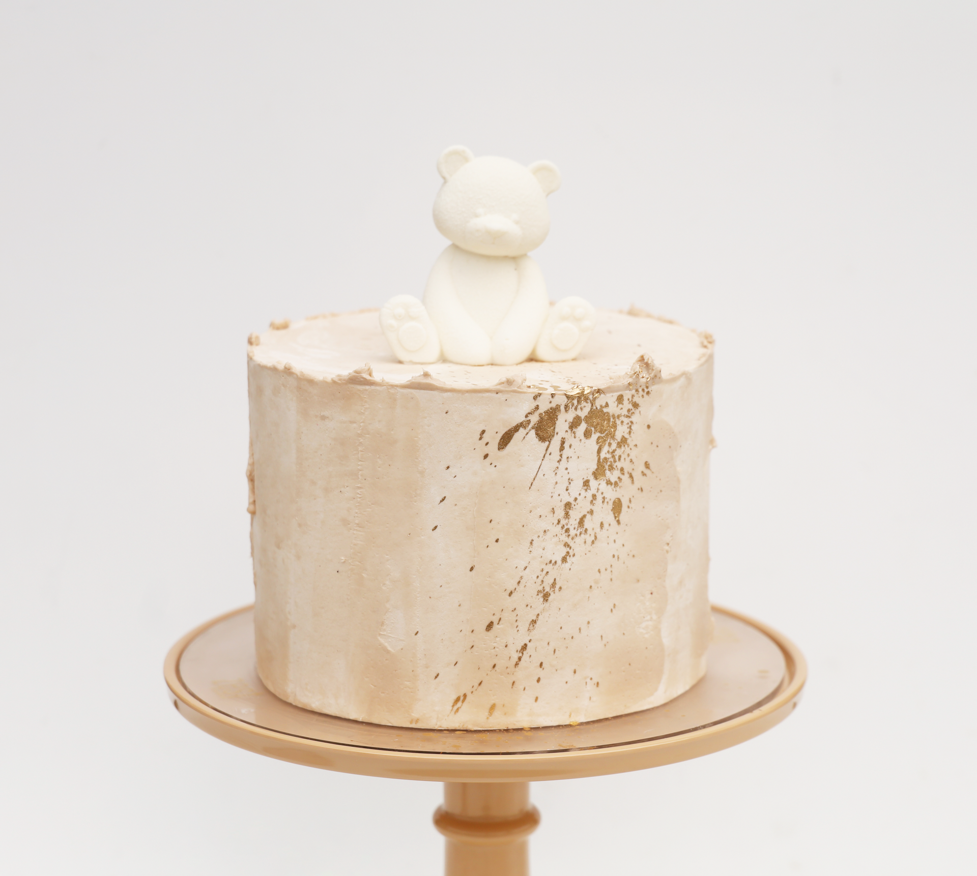 Taupe Teddy Bear Celebration Cake – ZestBakeshop