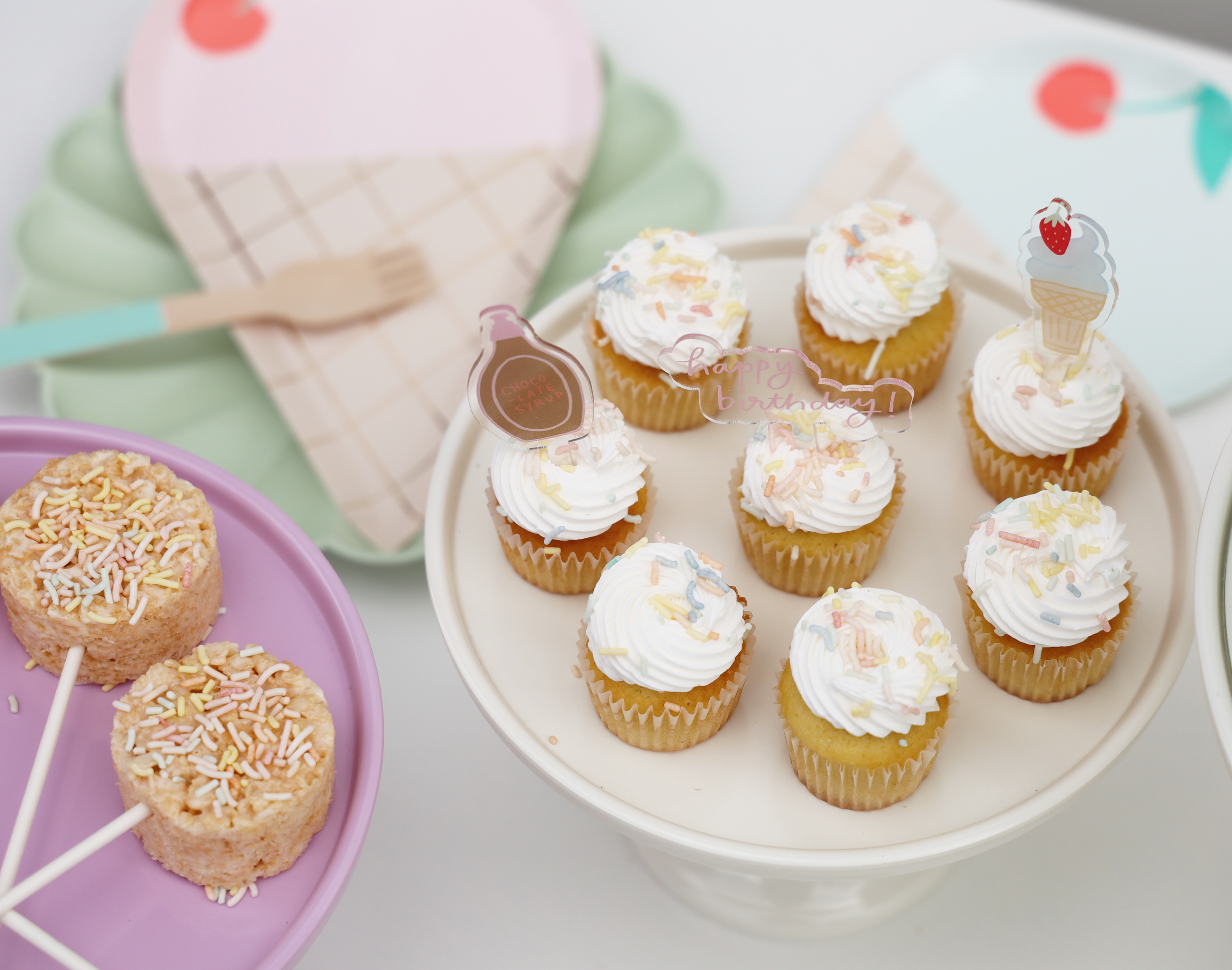 24 Mini Cupcakes- Pastel Rainbow