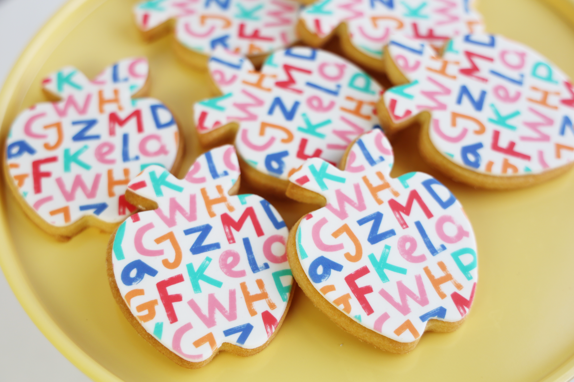 Back To School! Apple Alphabet Cookies