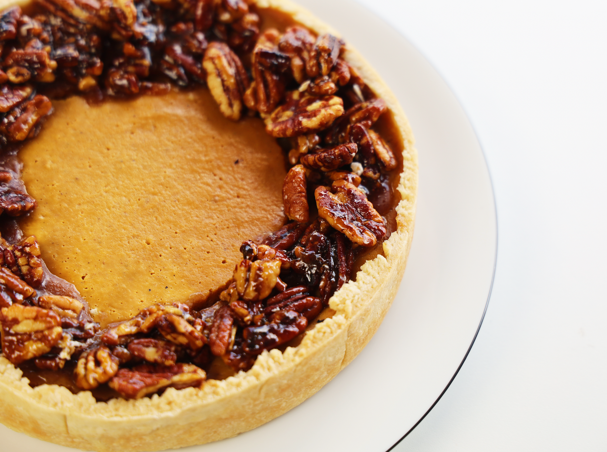 Sweet Potato Pie with Pecan Praline Topping