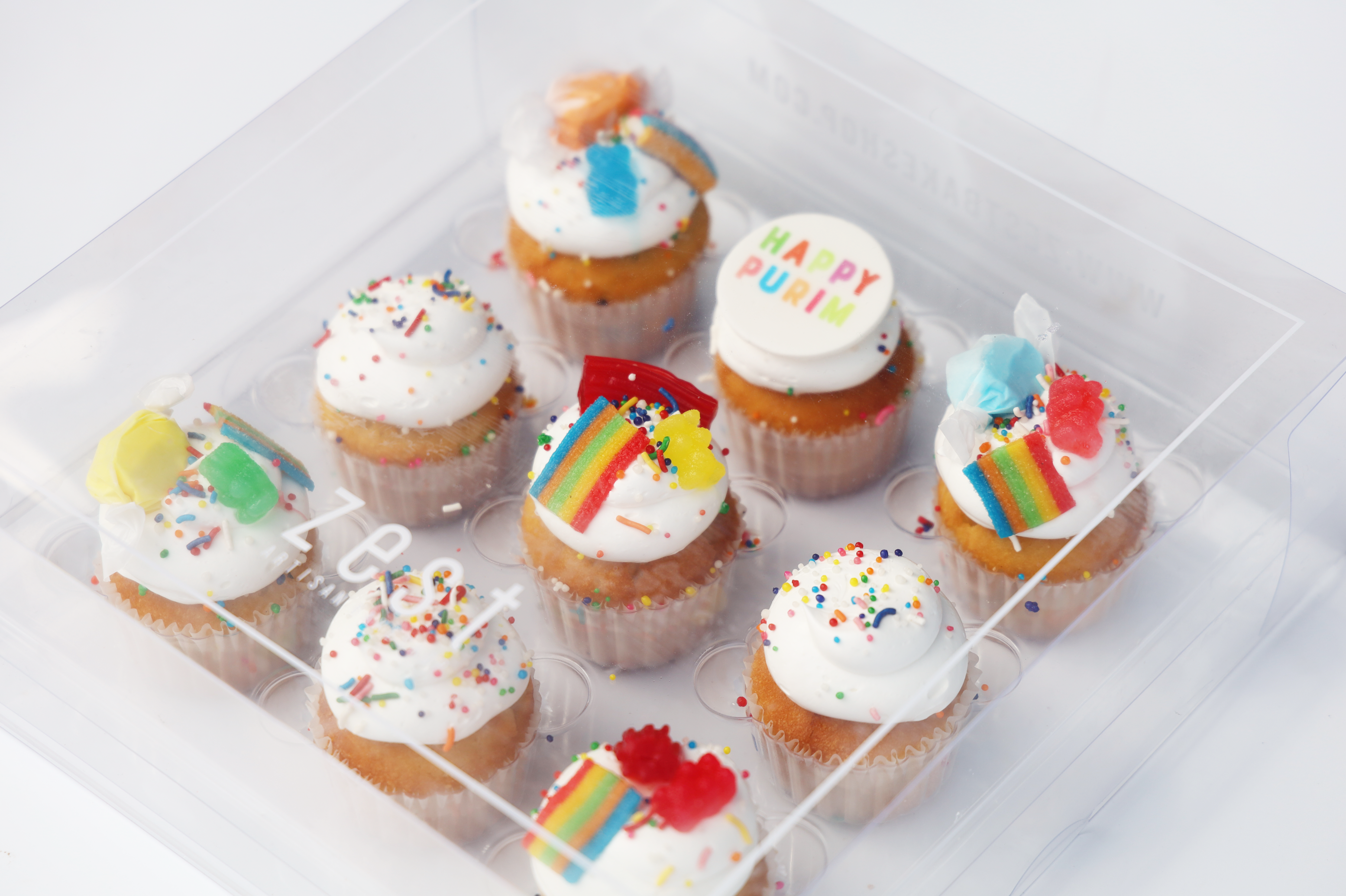 Happy Purim Candy Cupcakes Assortment Box
