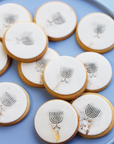 Watercolor Menorah Cookies