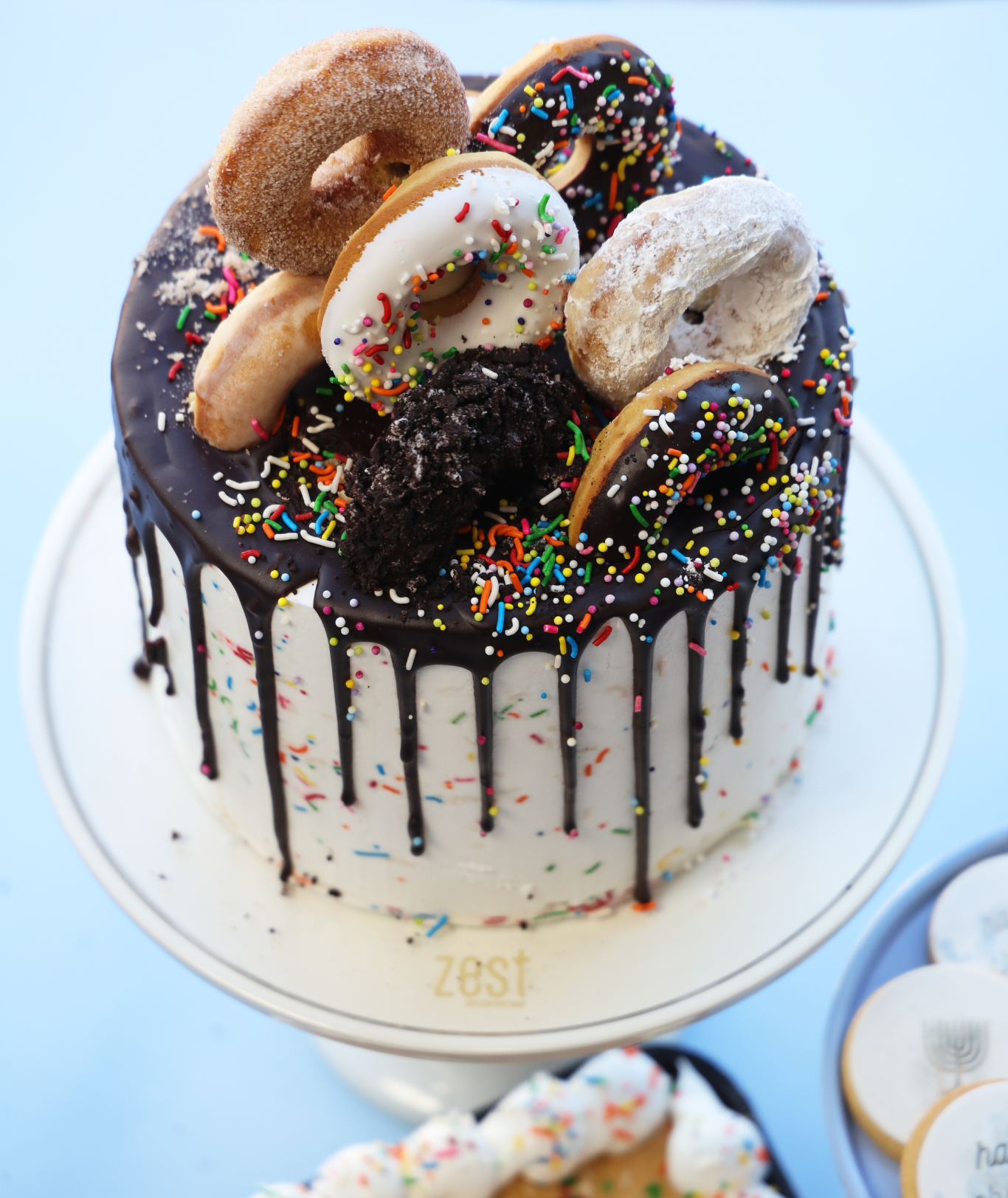 Donut Stack Funfetti Drip Centerpiece Cake
