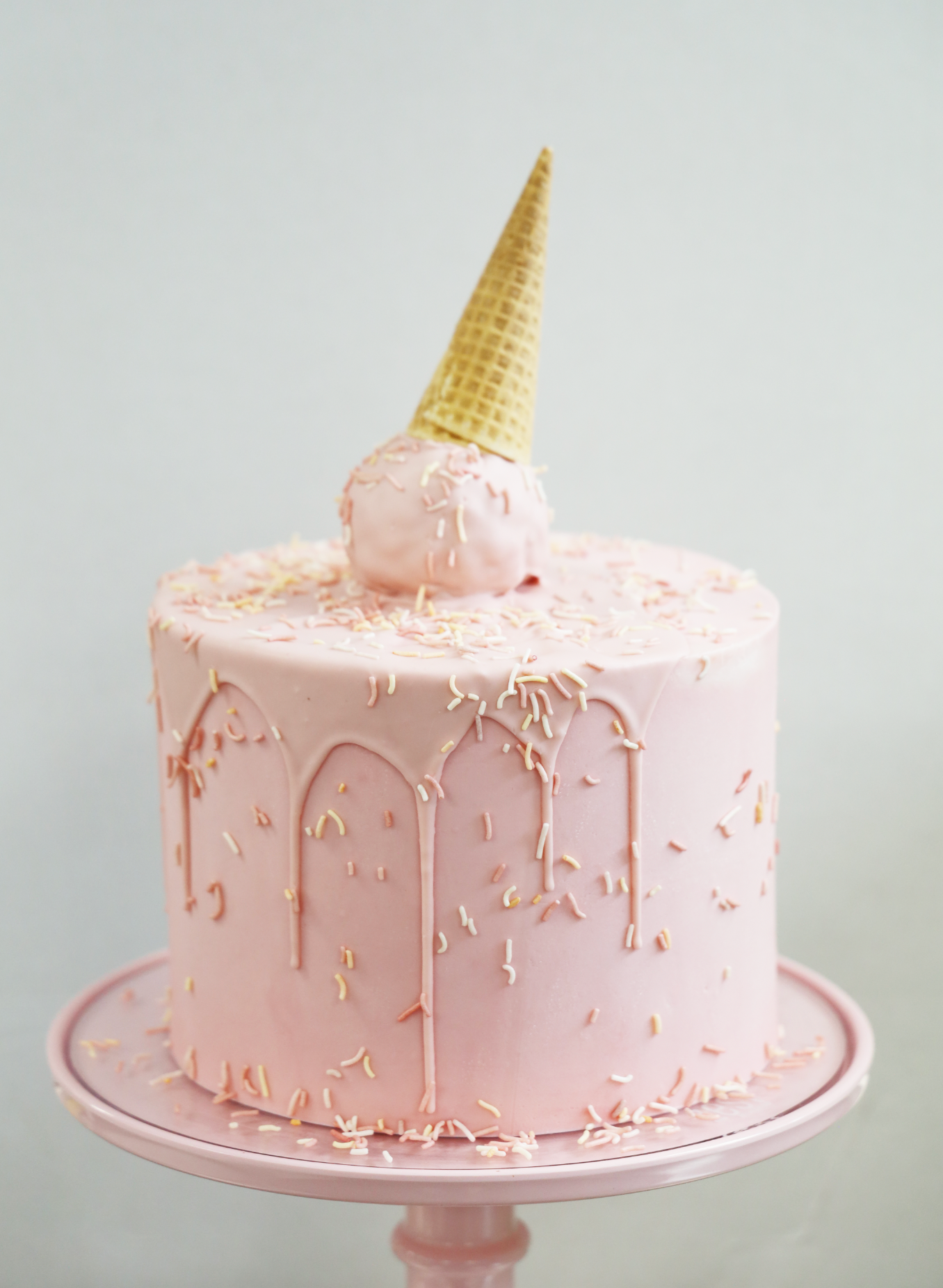 Pastel Gelato Theme Celebration Cake- Pink