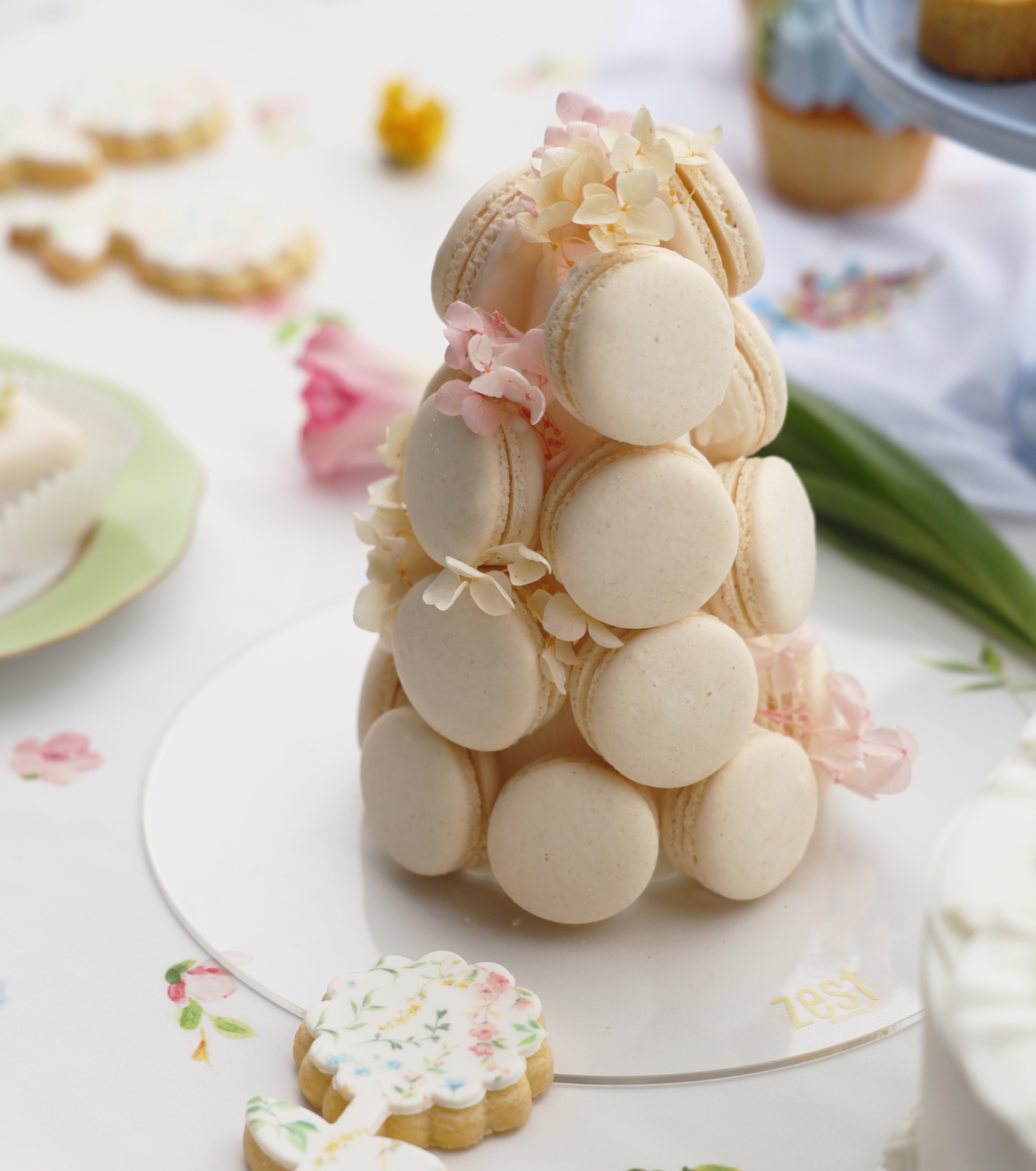 Scattered Blooms Micro Macaron Tower (12)