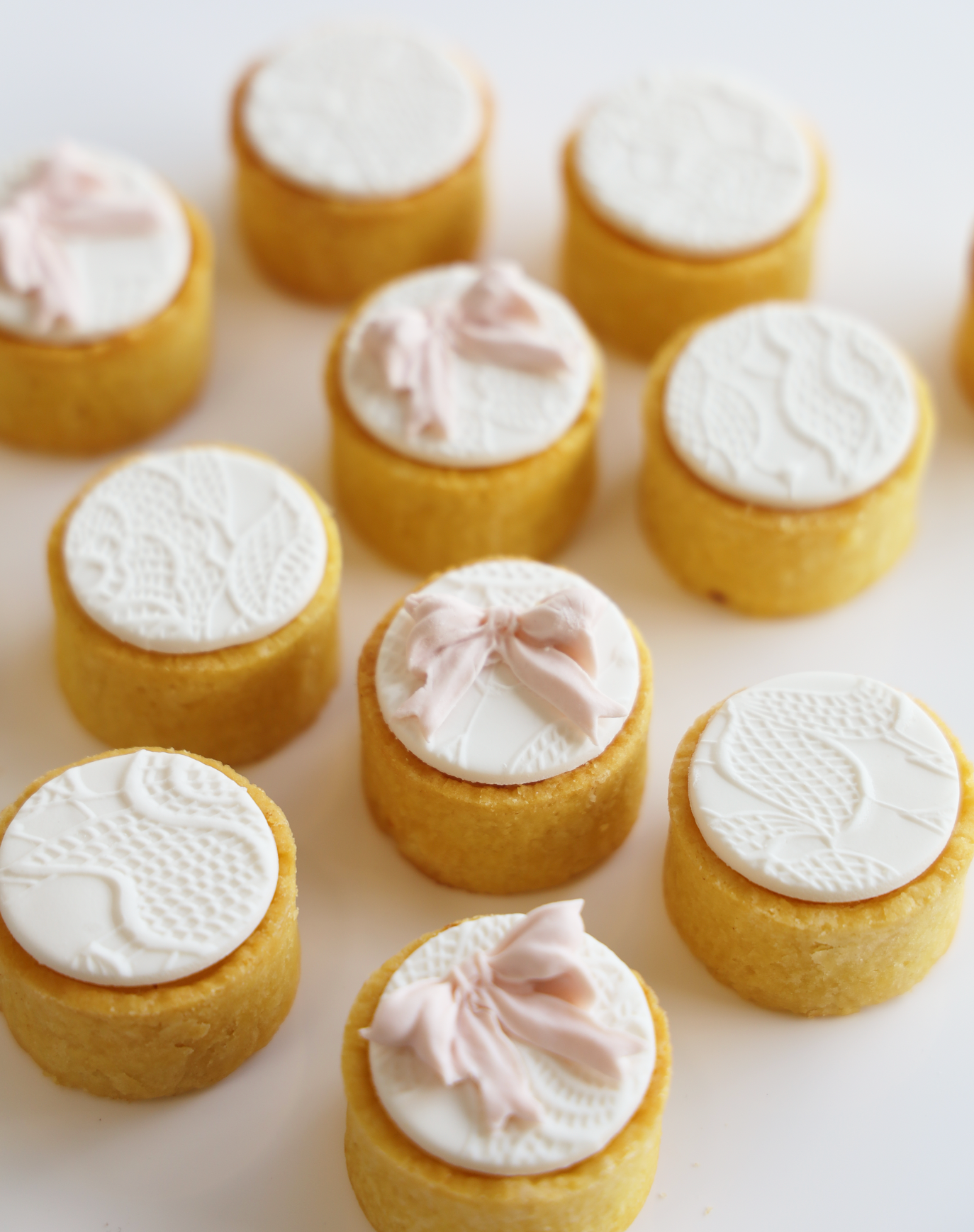 Pink Bow + Lace Mini Lemon Meringue Tarts