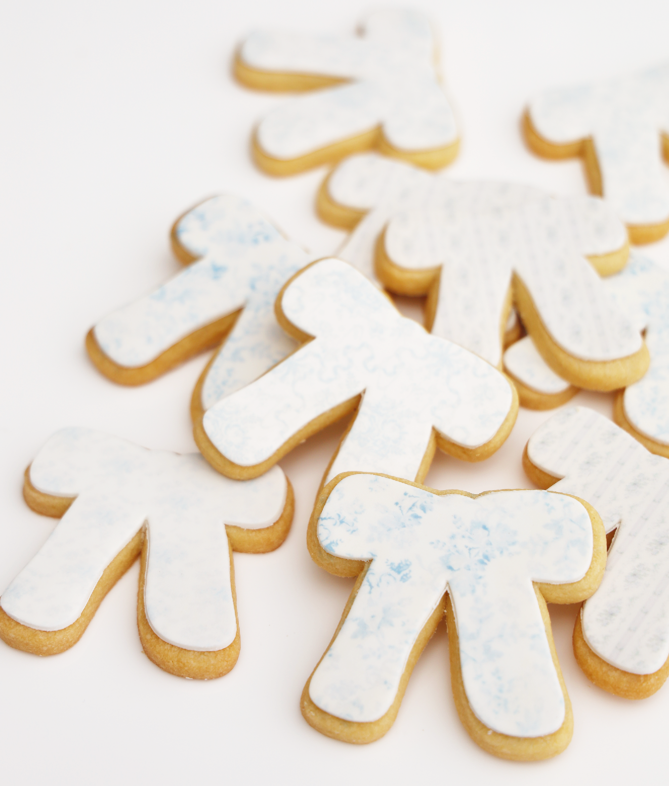 Mixed Patterns Blue Bow Cookie Set