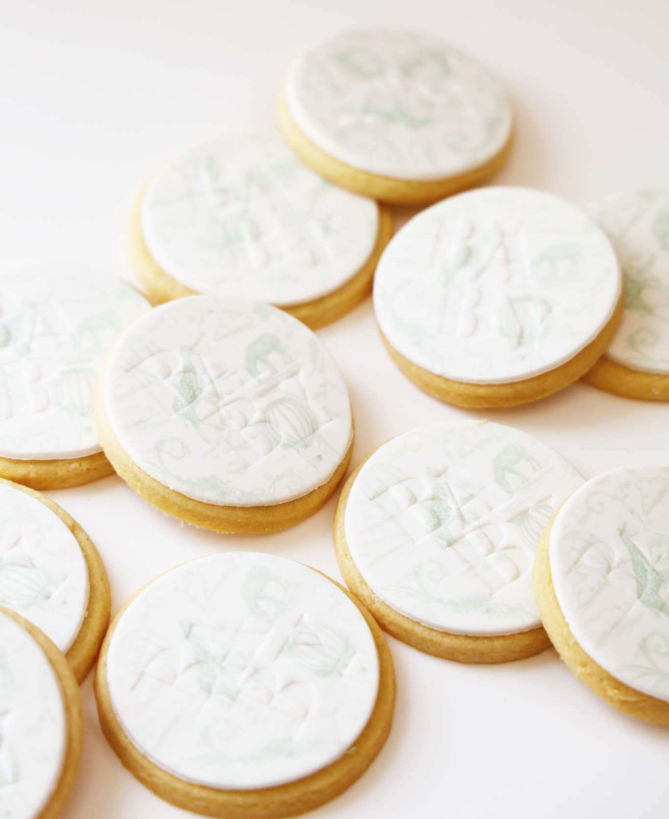 BABY Toile de Jouy Cookie Set- Sage Green