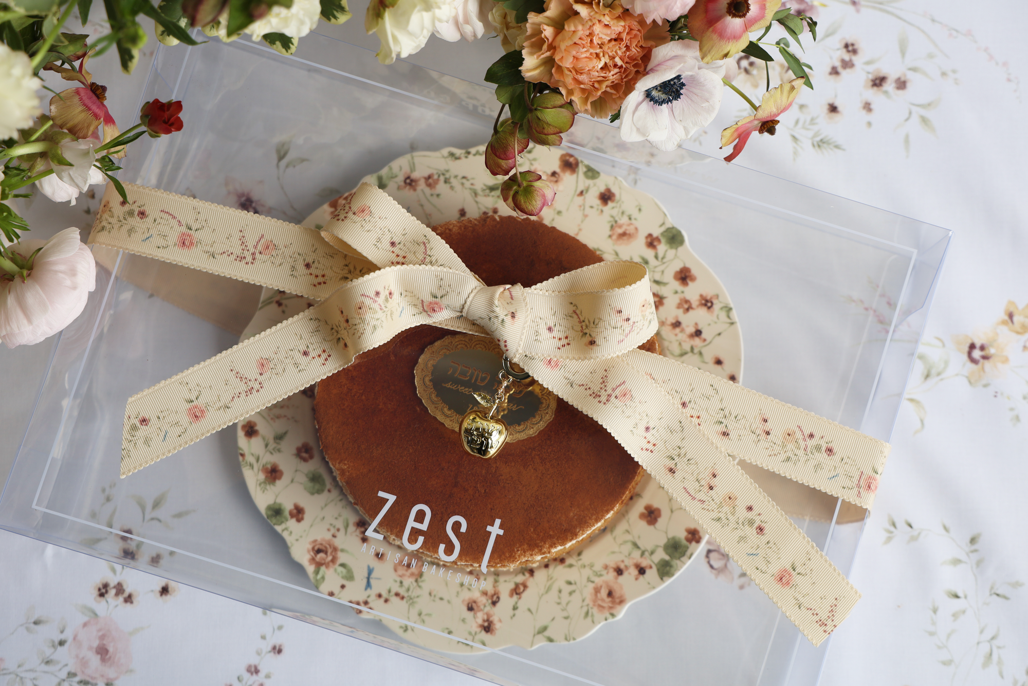 Honey Layer Cake on Porcelain Platter Gift Box