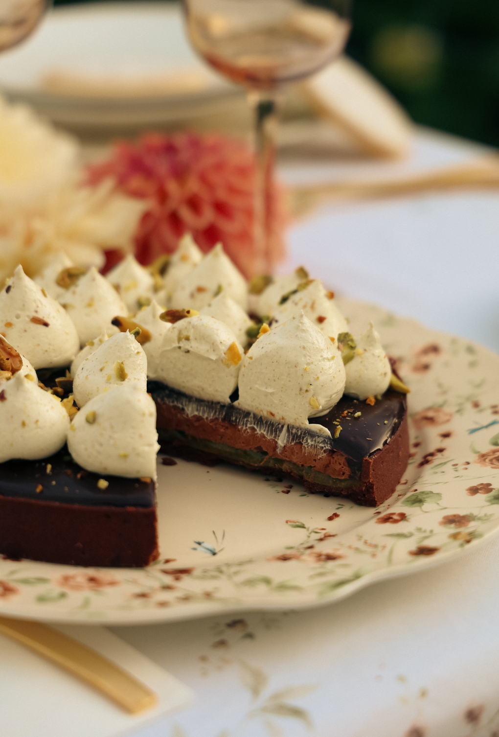 Chocolate Pistachio Tart
