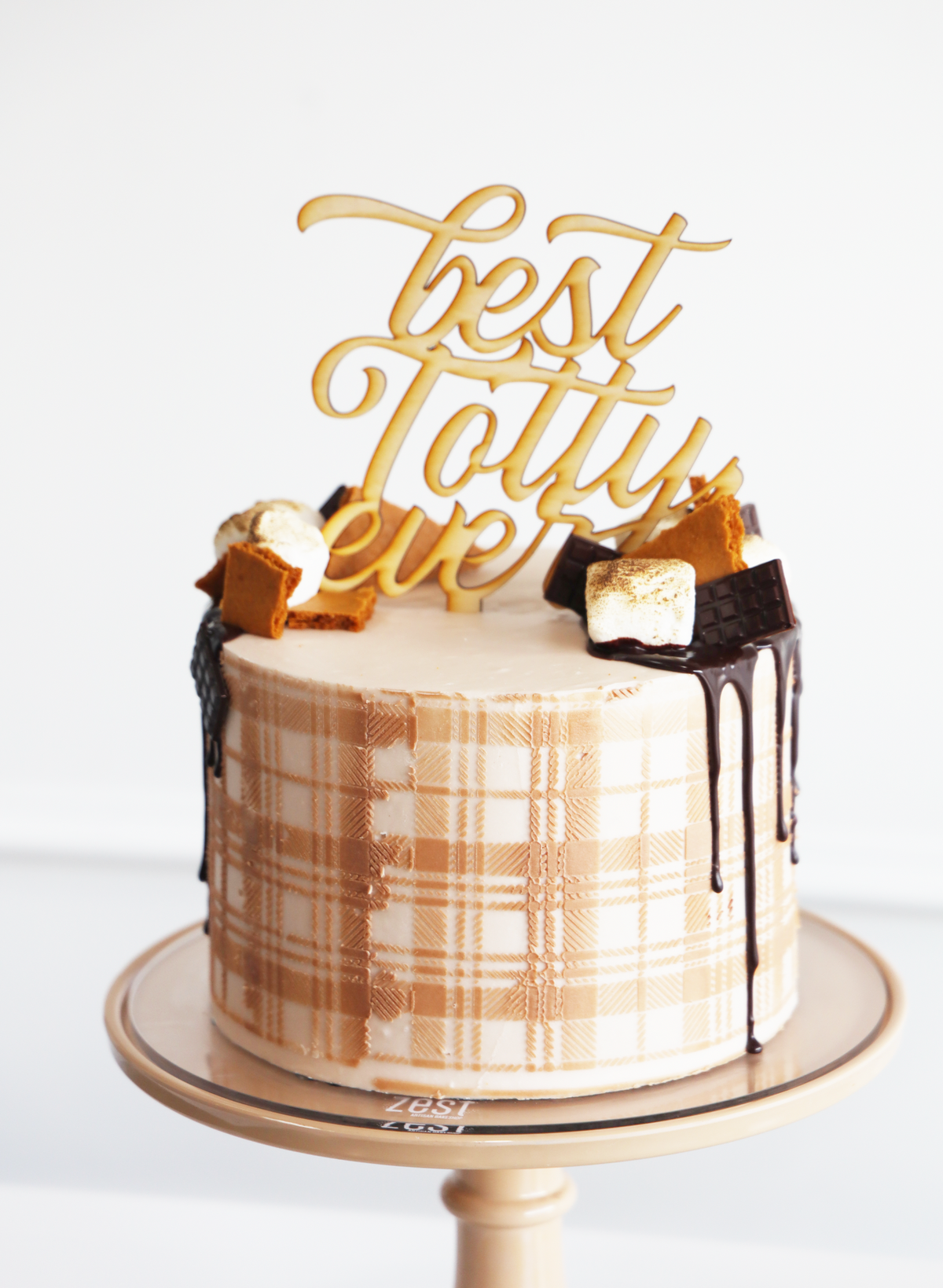 Campfire Plaid Celebration Cake