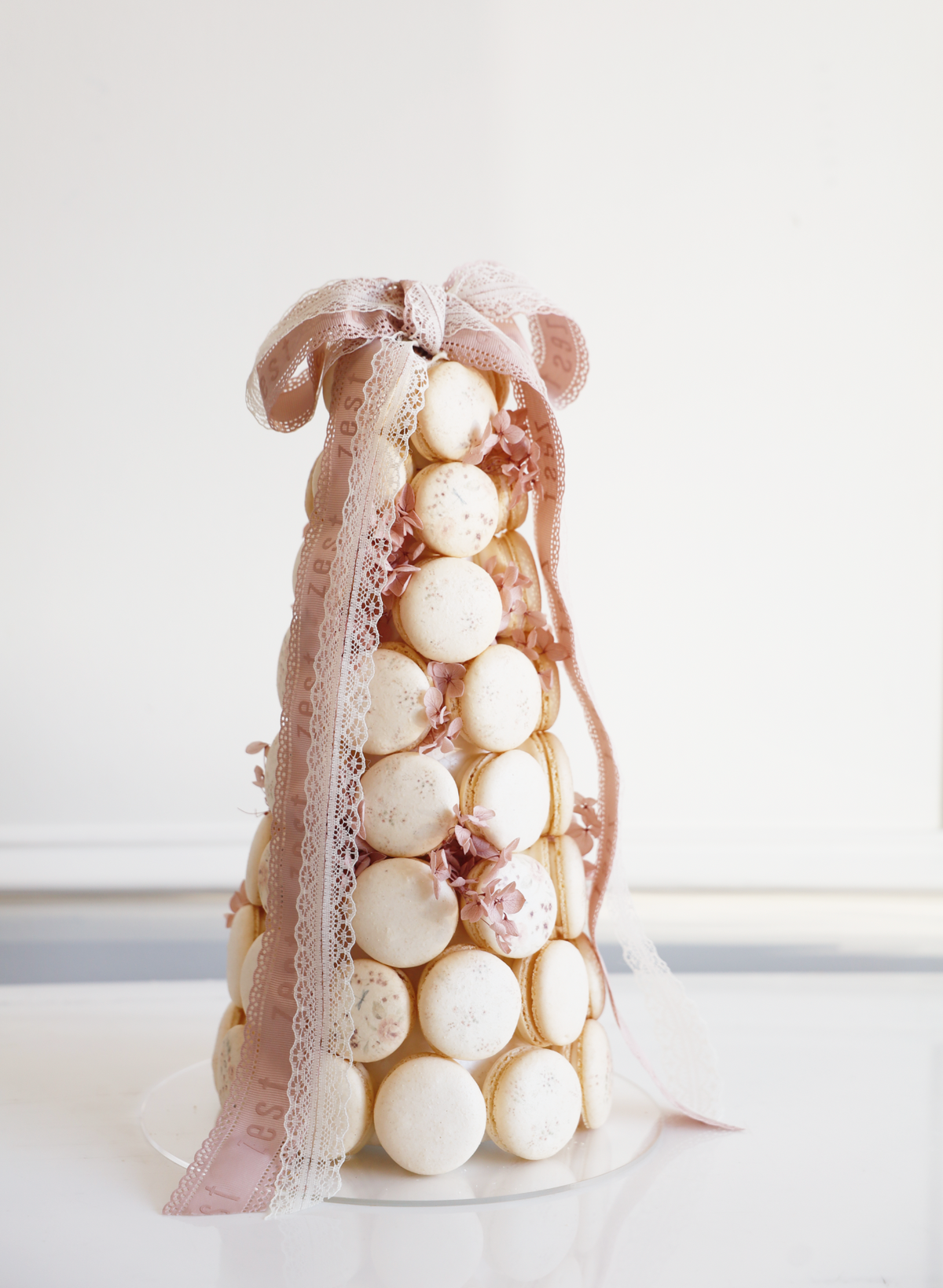 French Lace Floral Large Macaron Tower