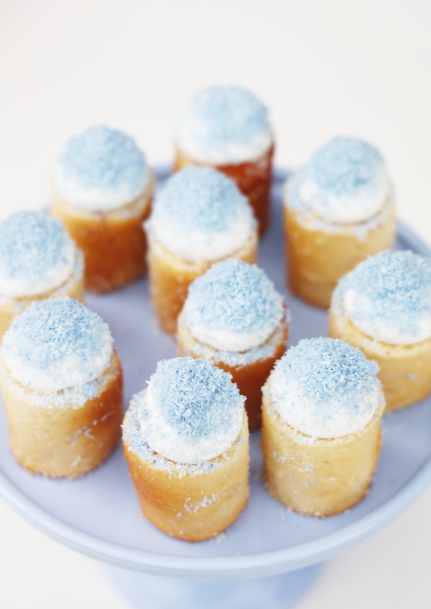 Mini Colored Coconut Cakes - Blue