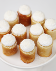 Mini Colored Coconut Cakes - Cream