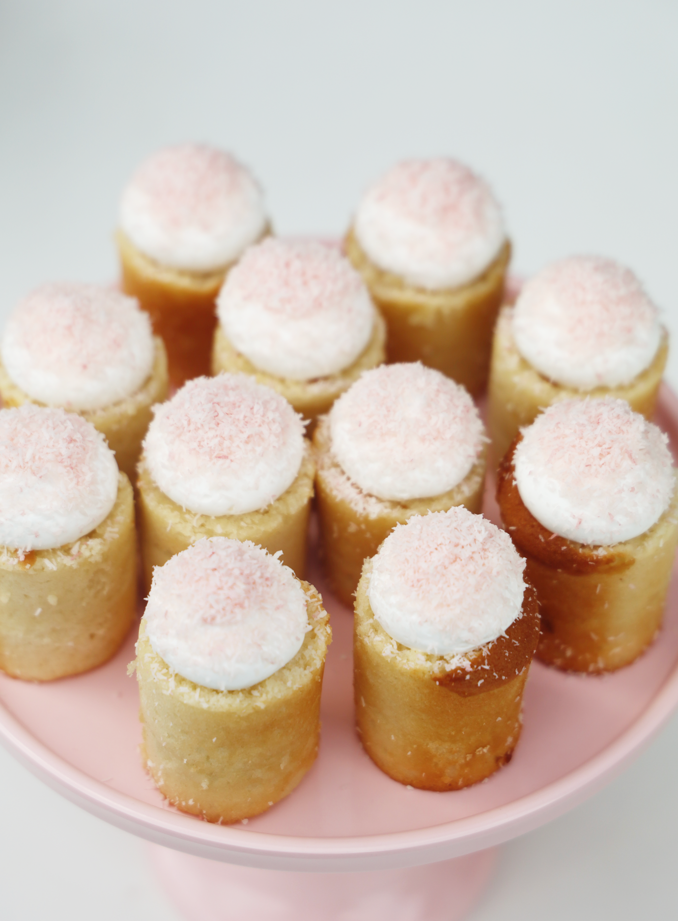 Mini Colored Coconut Cakes - Pink