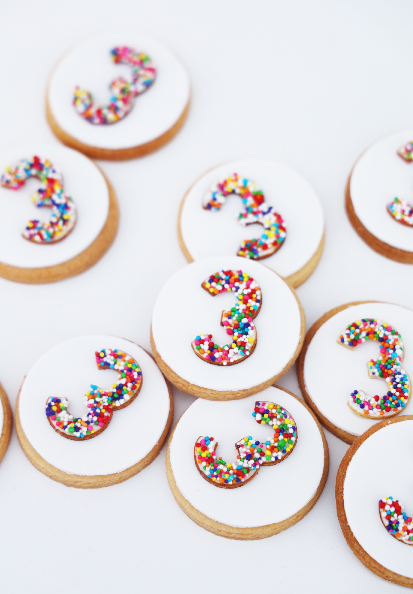 Rainbow Sprinkle 3 Cookies