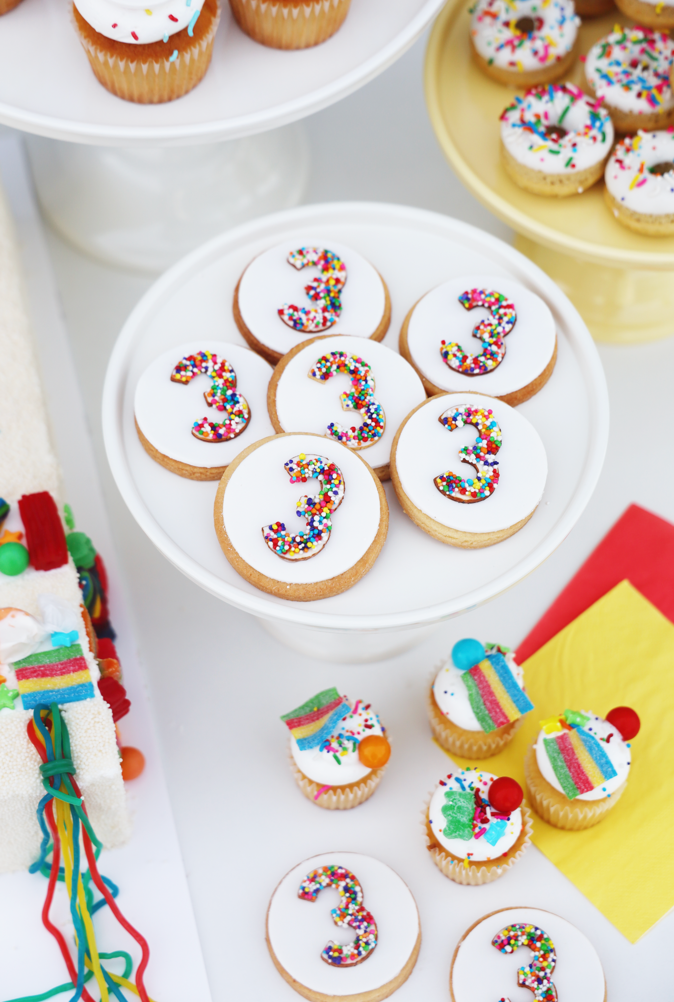 Rainbow Sprinkle 3 Cookies