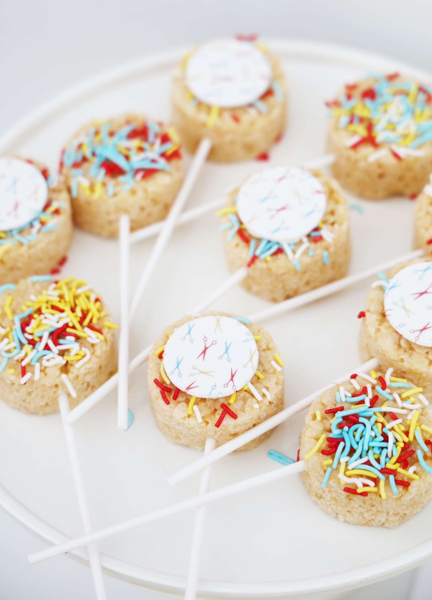 Rice Crispy Pops- Bright Color Scissors