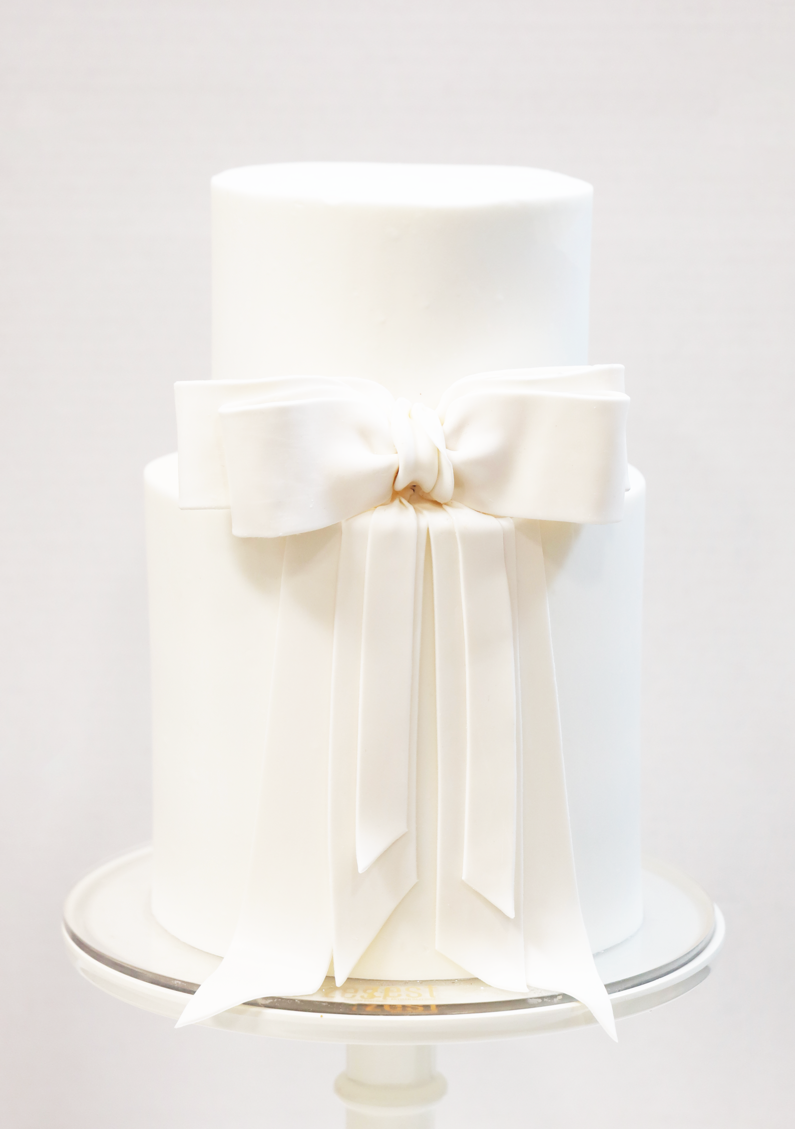 2 Tier Bow Celebration Cake- White