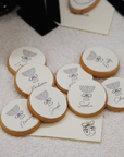 Cream & Black Bows Menorah Place Setting Cookie